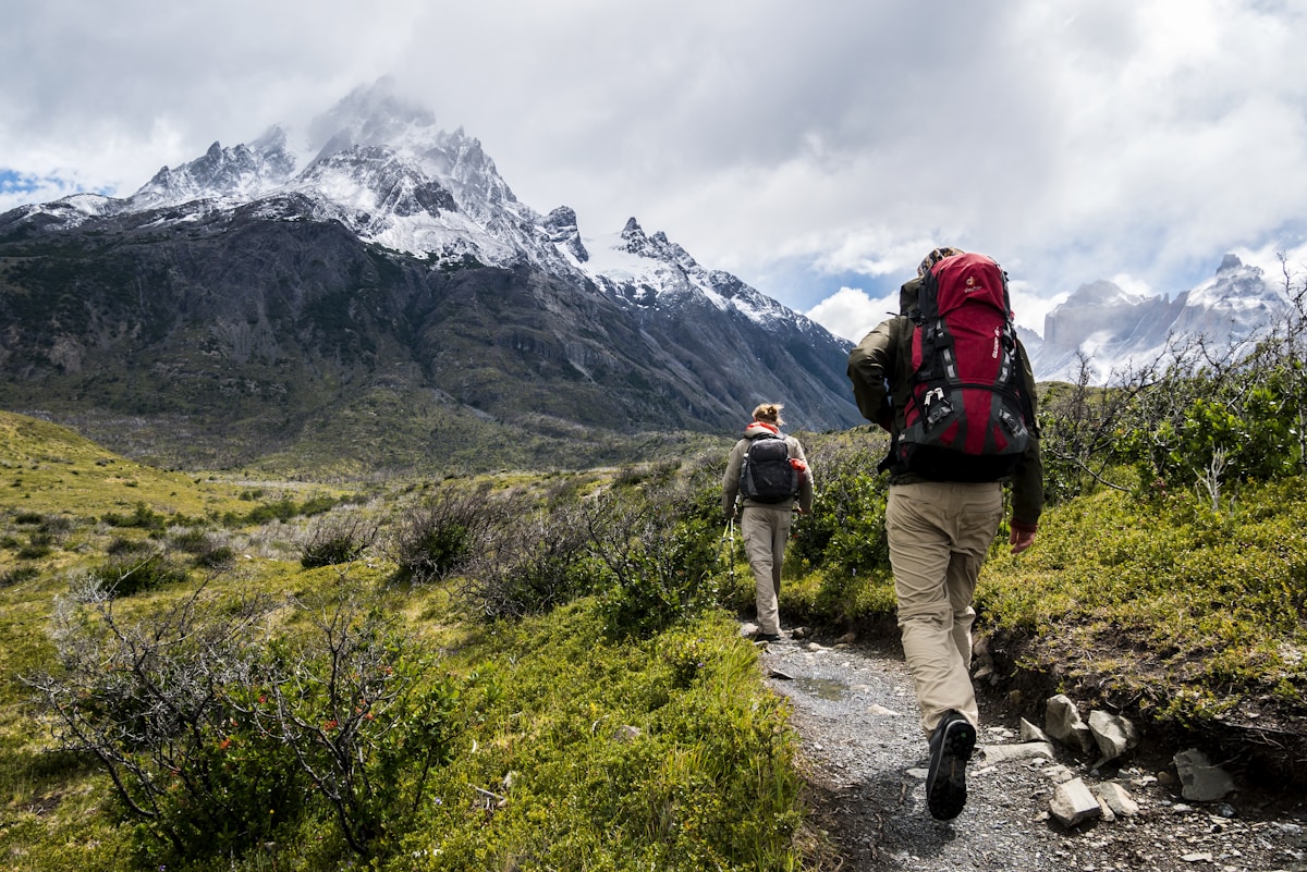 Sentier balisé au lever du jour